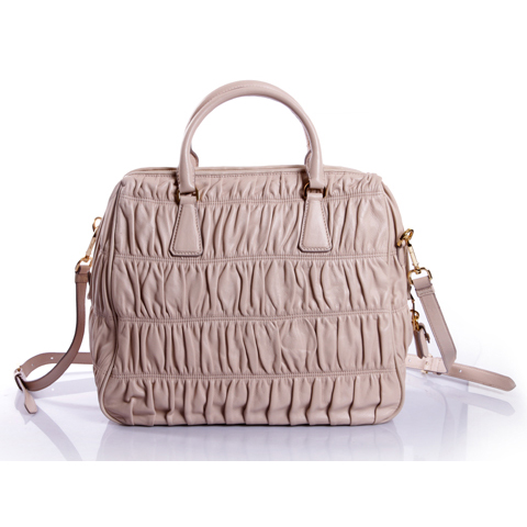 Prada Gaufre Leather Top Handle Bag BN1336 in Light pink