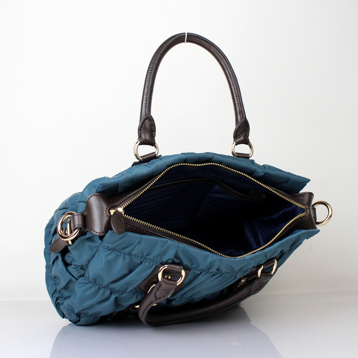 Prada Gaufre Leather Top Handle Bag BN1336 in Royal blue