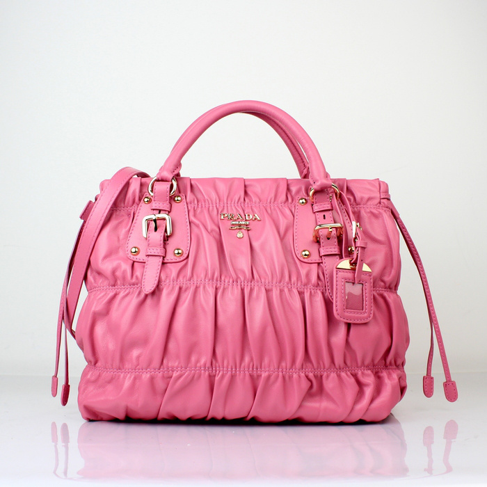 Prada Gaufre Nylon Tote Bag BN1788 in Cherry pink