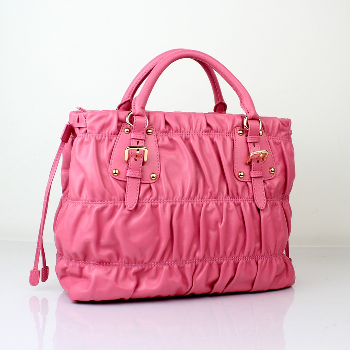 Prada Gaufre Nylon Tote Bag BN1788 in Cherry pink