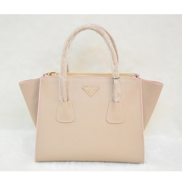 Prada Glace Calf Leather Tote Bag BN2619 in Bare Pink