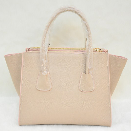 Prada Glace Calf Leather Tote Bag BN2619 in Bare Pink