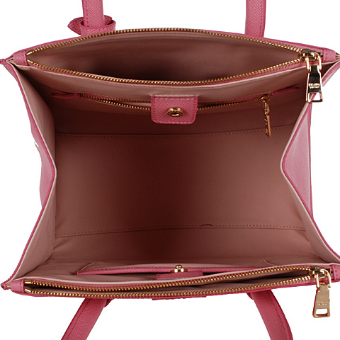 Prada Glace Calf Leather Tote Bag BN2619 in Cherry pink