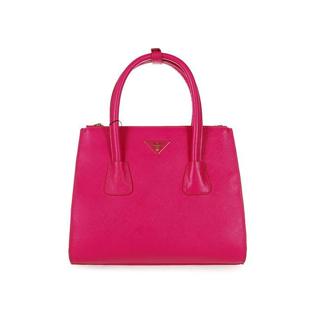 Prada Glace Calf Leather Tote Bag BN2619 in Rose red