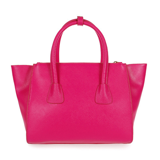 Prada Glace Calf Leather Tote Bag BN2619 in Rose red