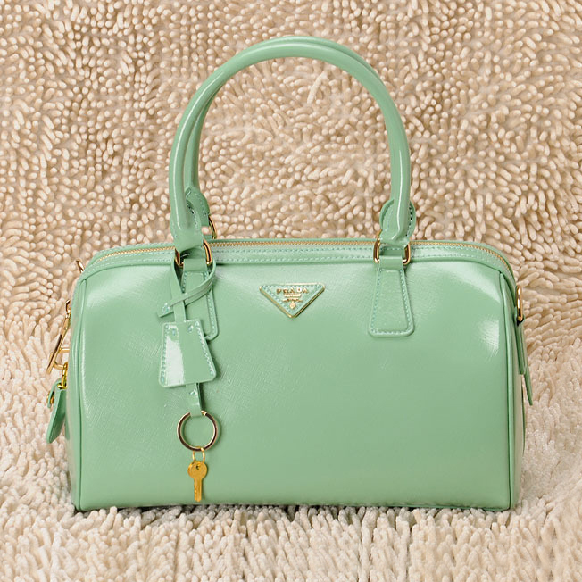 Prada Oil wax skin Leather Handbag BL0796 in Lake green