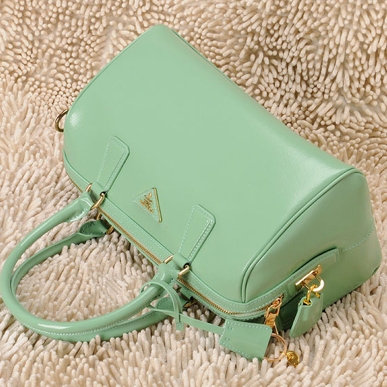 Prada Oil wax skin Leather Handbag BL0796 in Lake green