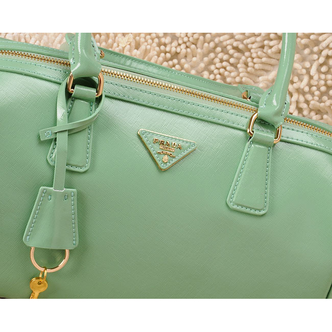 Prada Oil wax skin Leather Handbag BL0796 in Lake green