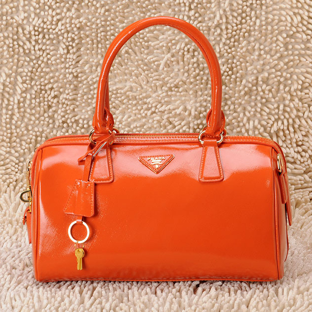 Prada Oil wax skin Leather Handbag BL0796 in Orange