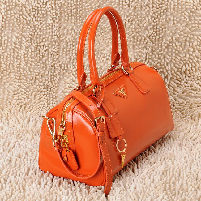 Prada Oil wax skin Leather Handbag BL0796 in Orange