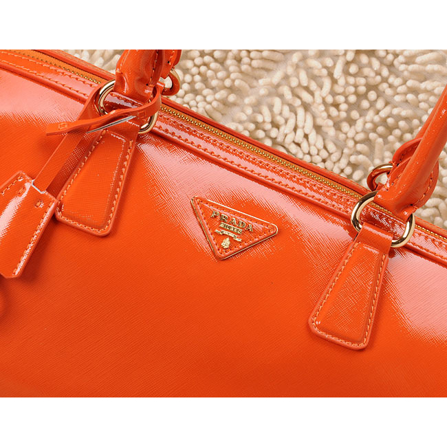 Prada Oil wax skin Leather Handbag BL0796 in Orange