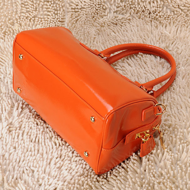 Prada Oil wax skin Leather Handbag BL0796 in Orange