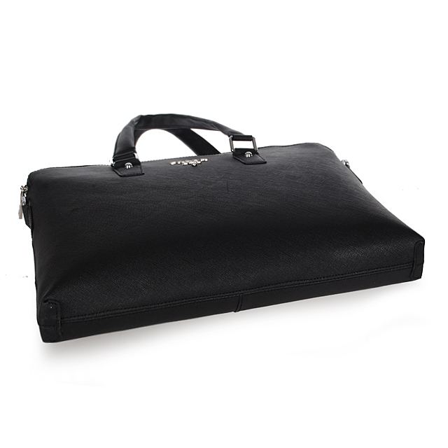 Prada Saffiano Calf Leather Briefcase 95512 in Black