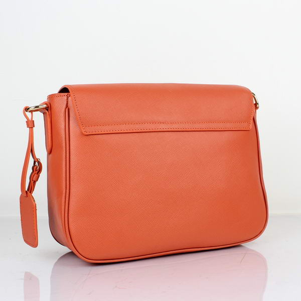 Prada Saffiano Calf Leather Flap Bag BT0904 Orange