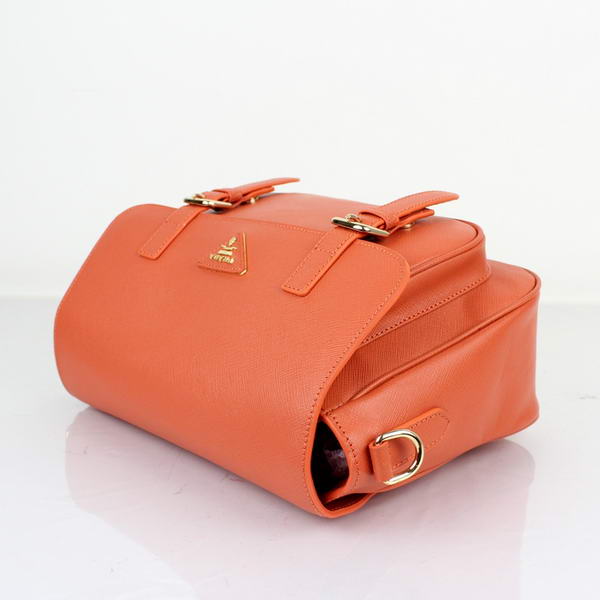 Prada Saffiano Calf Leather Flap Bag BT0904 Orange