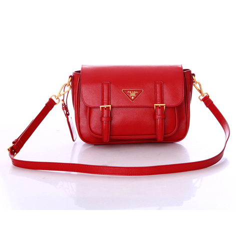 Prada Saffiano Calf Leather Flap Bag BT0904 in Flame