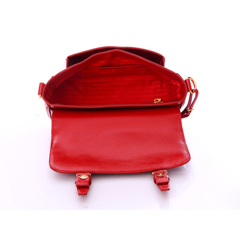 Prada Saffiano Calf Leather Flap Bag BT0904 in Flame