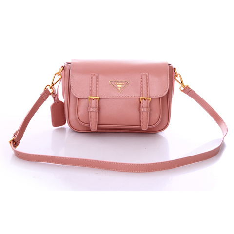 Prada Saffiano Calf Leather Flap Bag BT0904 in Pink