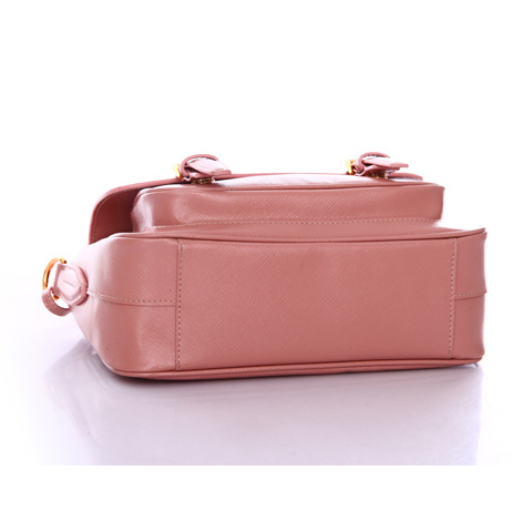 Prada Saffiano Calf Leather Flap Bag BT0904 in Pink