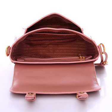 Prada Saffiano Calf Leather Flap Bag BT0904 in Pink