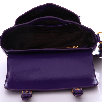 Prada Saffiano Calf Leather Flap Bag BT0904 in Purple