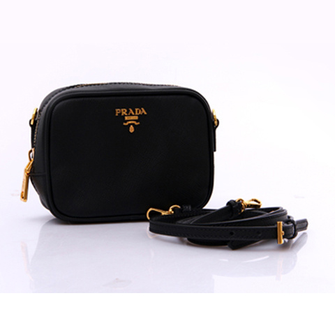 Prada Saffiano Calf Leather Pouch 1N1674 in Black