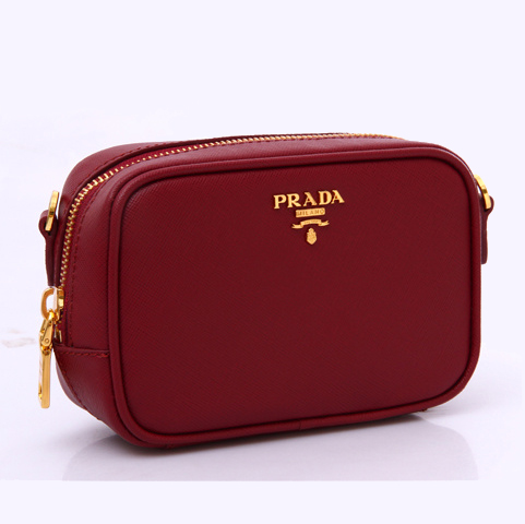 Prada Saffiano Calf Leather Pouch 1N1674 in Bordeaux