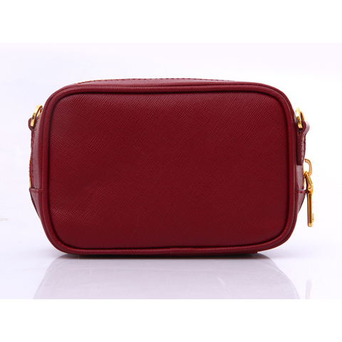 Prada Saffiano Calf Leather Pouch 1N1674 in Bordeaux