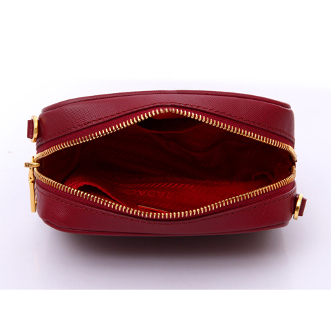 Prada Saffiano Calf Leather Pouch 1N1674 in Bordeaux