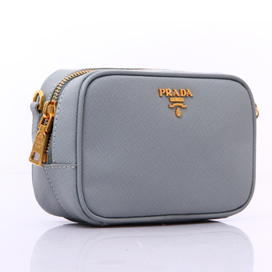 Prada Saffiano Calf Leather Pouch 1N1674 in Light Blue