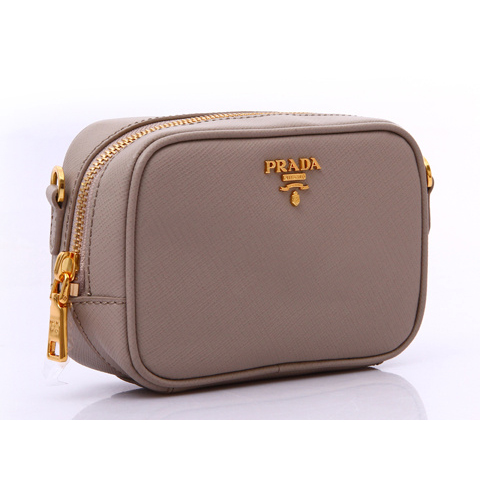 Prada Saffiano Calf Leather Pouch 1N1674 in Light grey