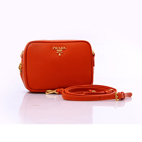 Prada Saffiano Calf Leather Pouch 1N1674 in Orange