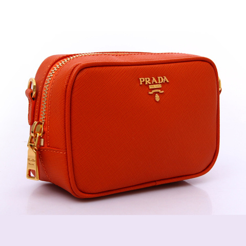 Prada Saffiano Calf Leather Pouch 1N1674 in Orange