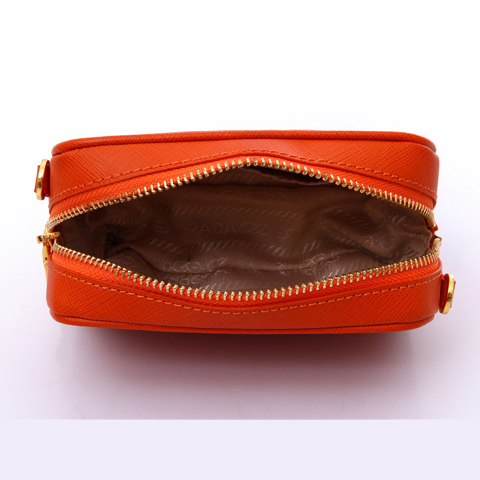 Prada Saffiano Calf Leather Pouch 1N1674 in Orange