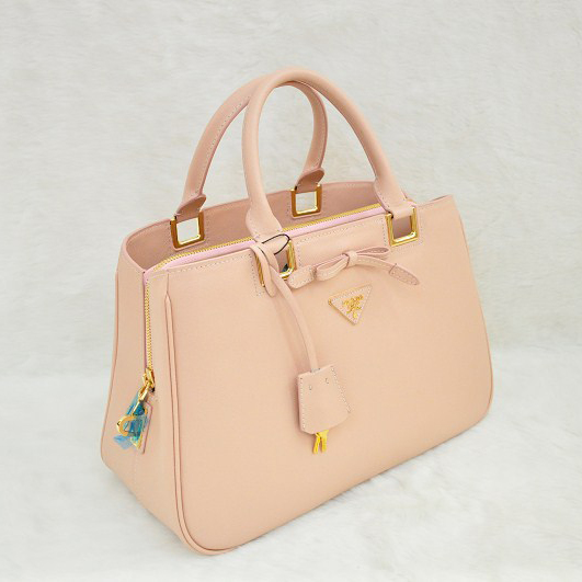 Prada Saffiano Calf Leather Tote Bag 2244 in Bare Pink