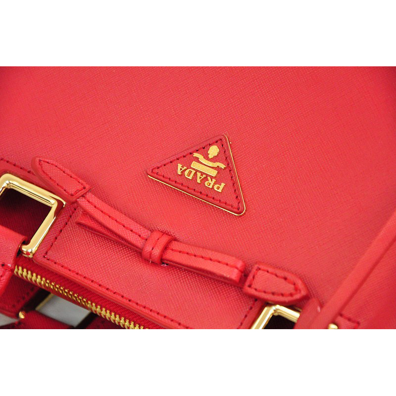 Prada Saffiano Calf Leather Tote Bag 2244 in Flame