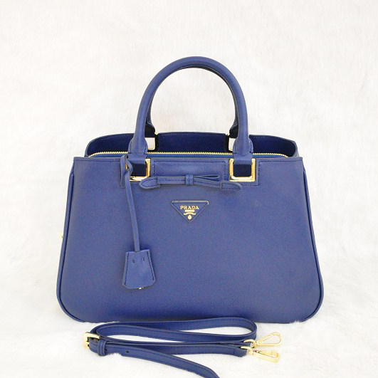 Prada Saffiano Calf Leather Tote Bag 2244 in RoyalBlue