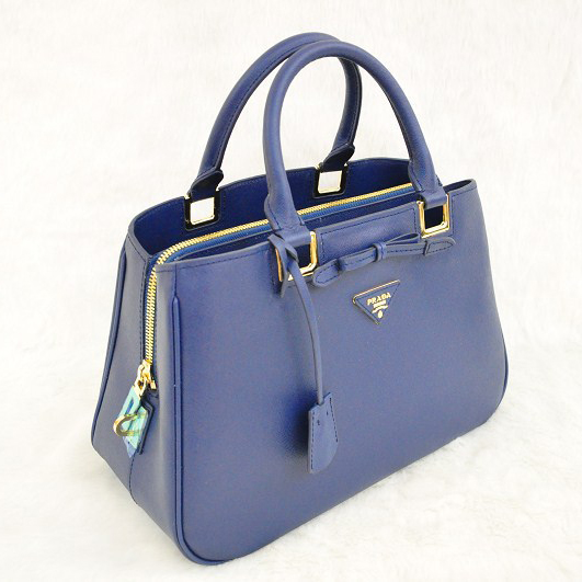 Prada Saffiano Calf Leather Tote Bag 2244 in RoyalBlue