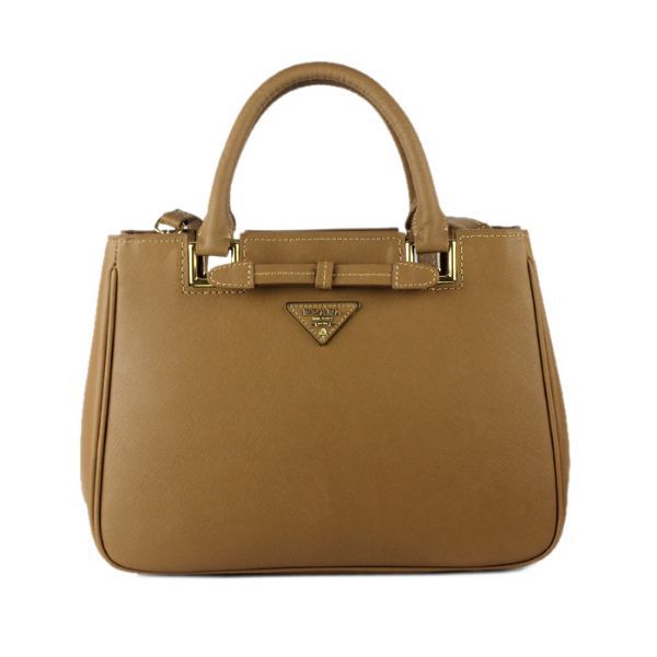 Prada Saffiano Calf Leather Tote Bag 2246 in Apricot