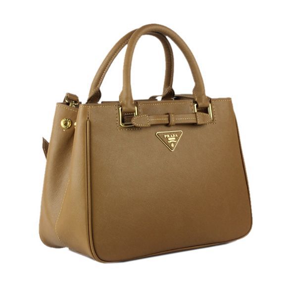 Prada Saffiano Calf Leather Tote Bag 2246 in Apricot