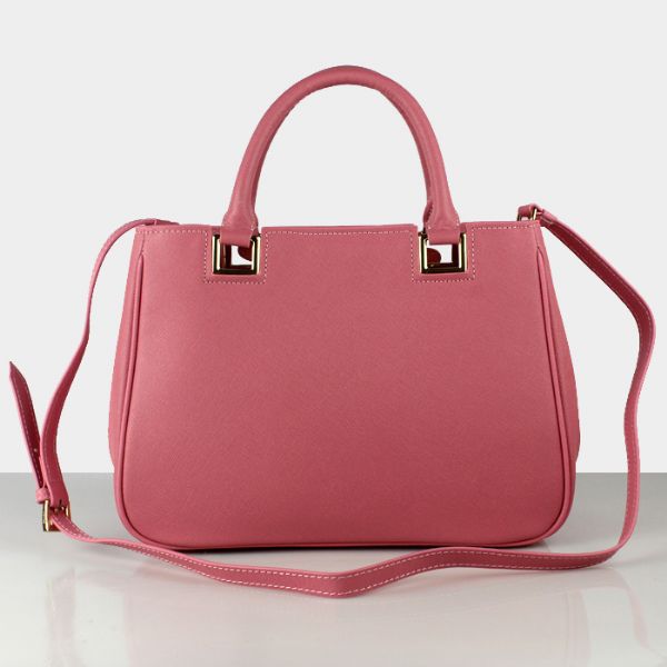 Prada Saffiano Calf Leather Tote Bag 2246 in Cherry pink