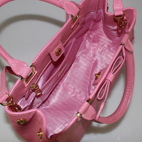 Prada Saffiano Calf Leather Tote Bag 2246 in Cherry pink