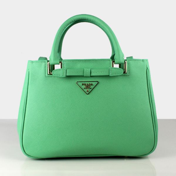 Prada Saffiano Calf Leather Tote Bag 2246 in Green