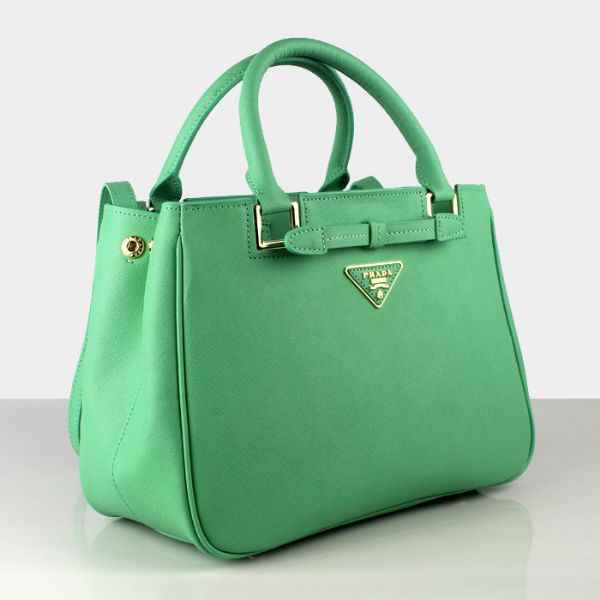 Prada Saffiano Calf Leather Tote Bag 2246 in Green