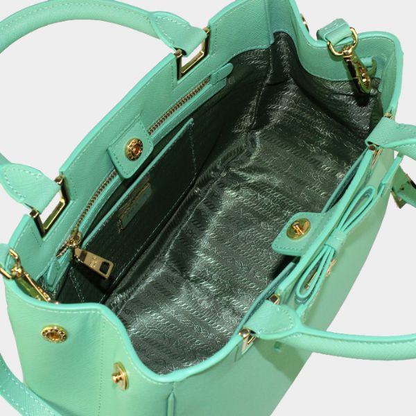 Prada Saffiano Calf Leather Tote Bag 2246 in Green