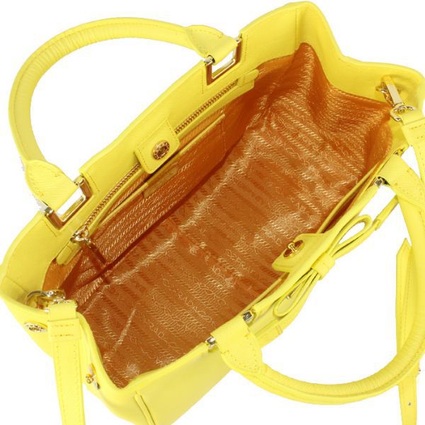 Prada Saffiano Calf Leather Tote Bag 2246 in Lemon