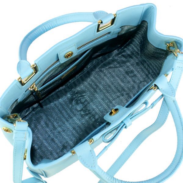 Prada Saffiano Calf Leather Tote Bag 2246 in Light blue