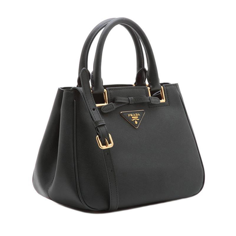 Prada Saffiano Calf Leather Tote Bag BN2245 in Black