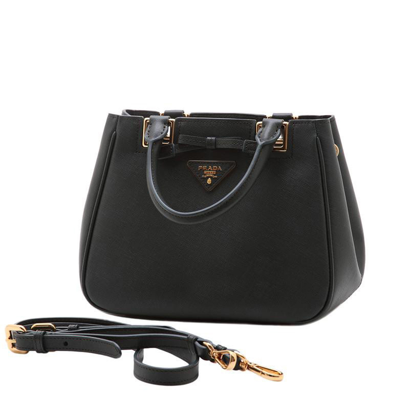 Prada Saffiano Calf Leather Tote Bag BN2245 in Black