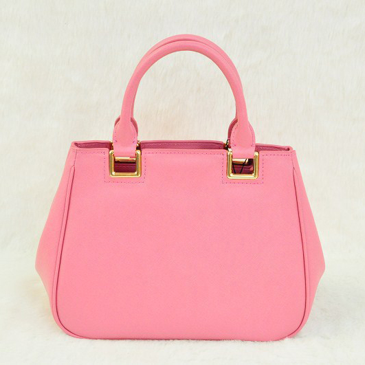 Prada Saffiano Calf Leather Tote Bag BN2245 in Cherry pink